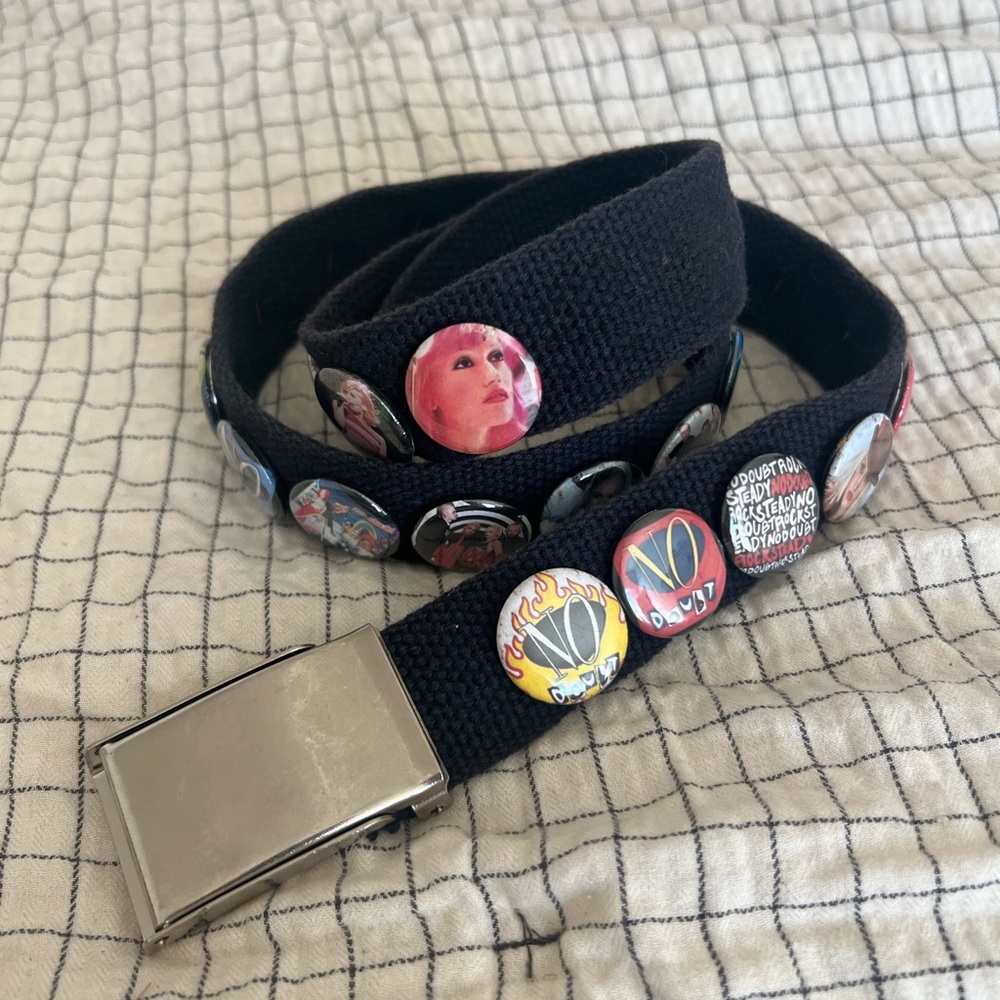 No Doubt pins belt from early 2000s